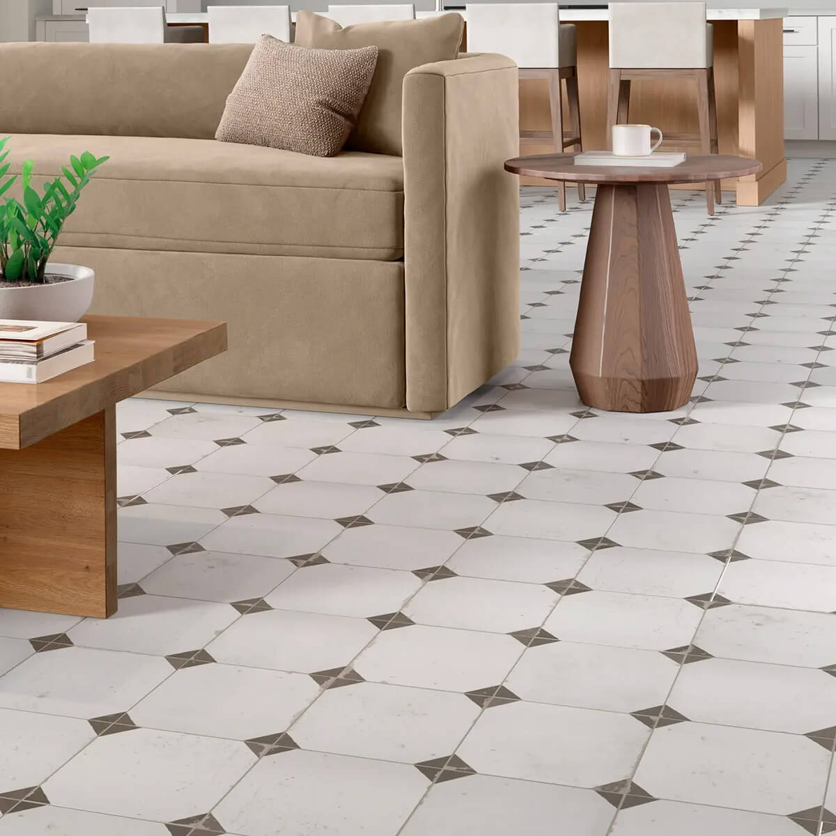 tile floor in living room | New York Carpets & Flooring | Orange County, CA